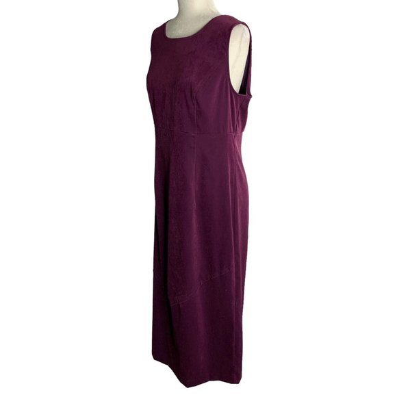 Vintage 90s Sag Harbor Suit Dress 12 Purple Sleeveless Zip Button Up Jacket - Picture 8 of 9